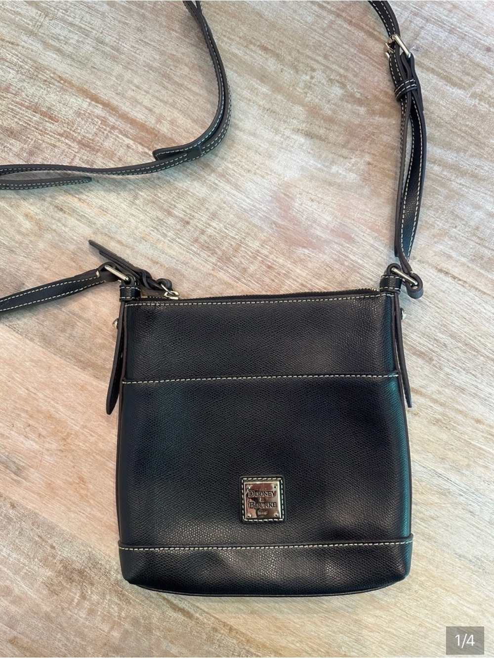 Dooney & Bourke Black Pebble Leather Small Crossbody
